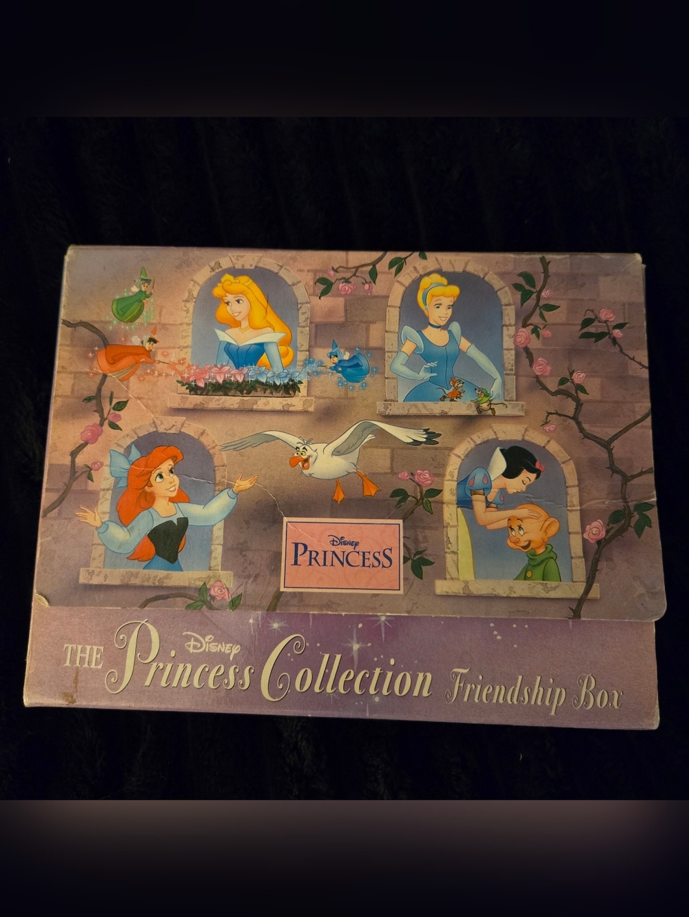 DISNEY Princess Book Set Cinderella Belle Snow White Aurora 2001 EUC